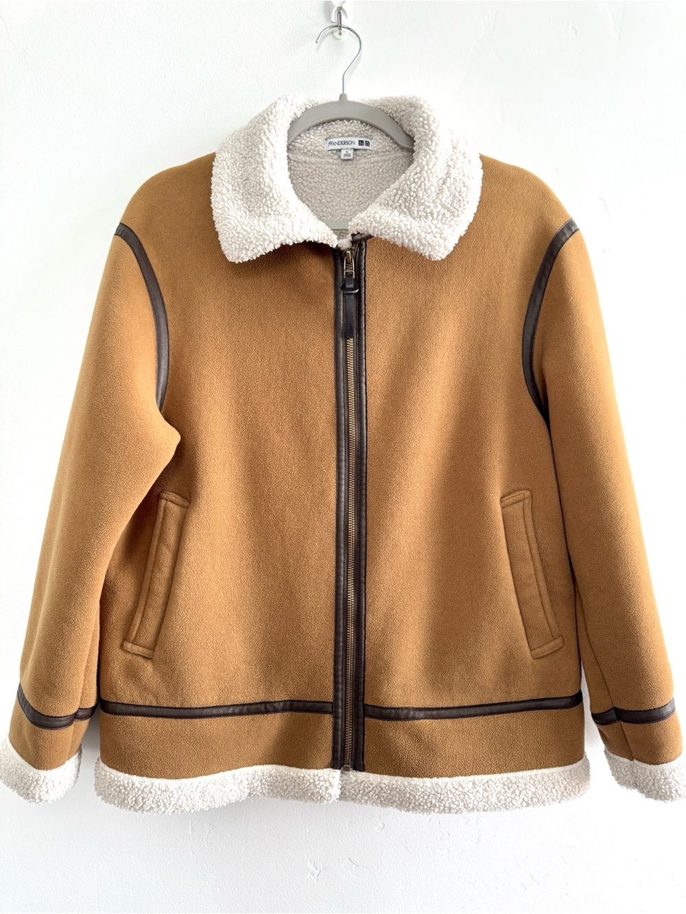 JW Anderson x Uniqlo Faux Shearling Teddy Jacket Camel Sherpa Coat L
